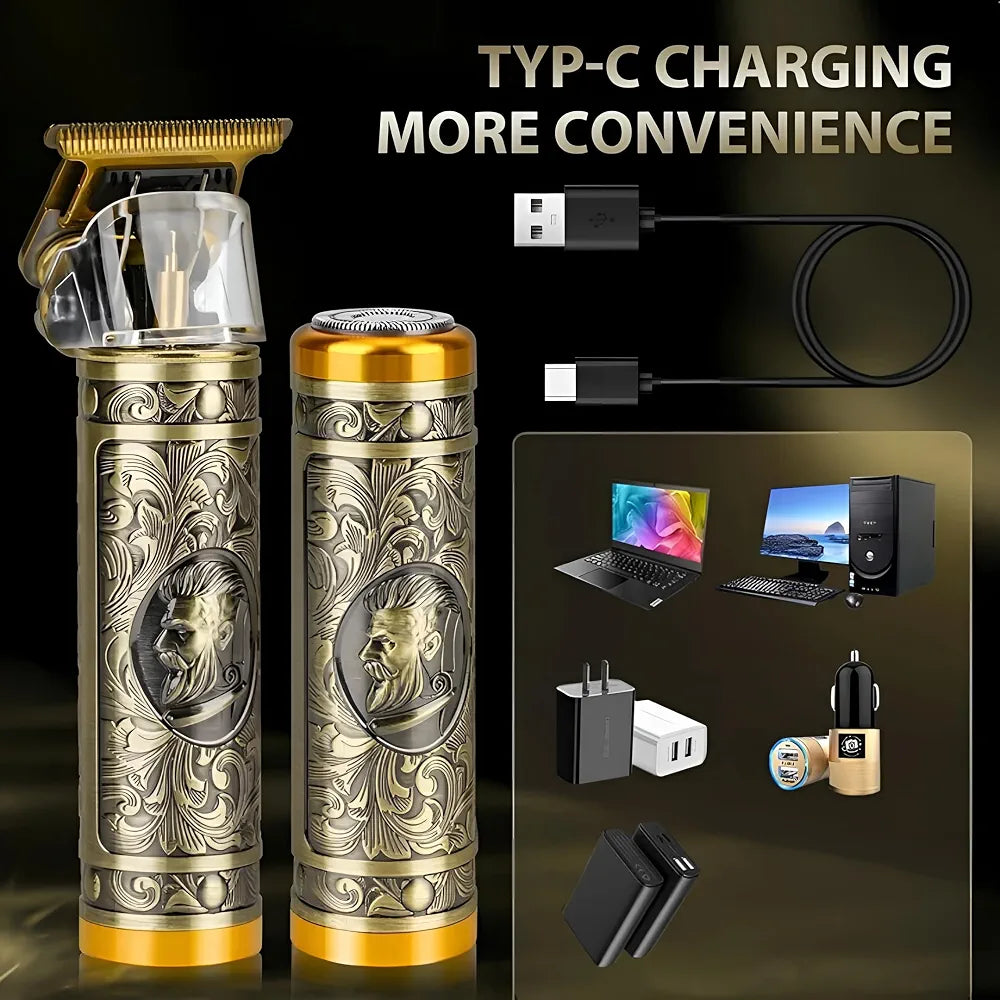 3 in 1Professional Cordless Hair Trimmer & Grooming Kit – Rechargeable Beard, Hair & Nose Trimmer with 3 Guide Combs