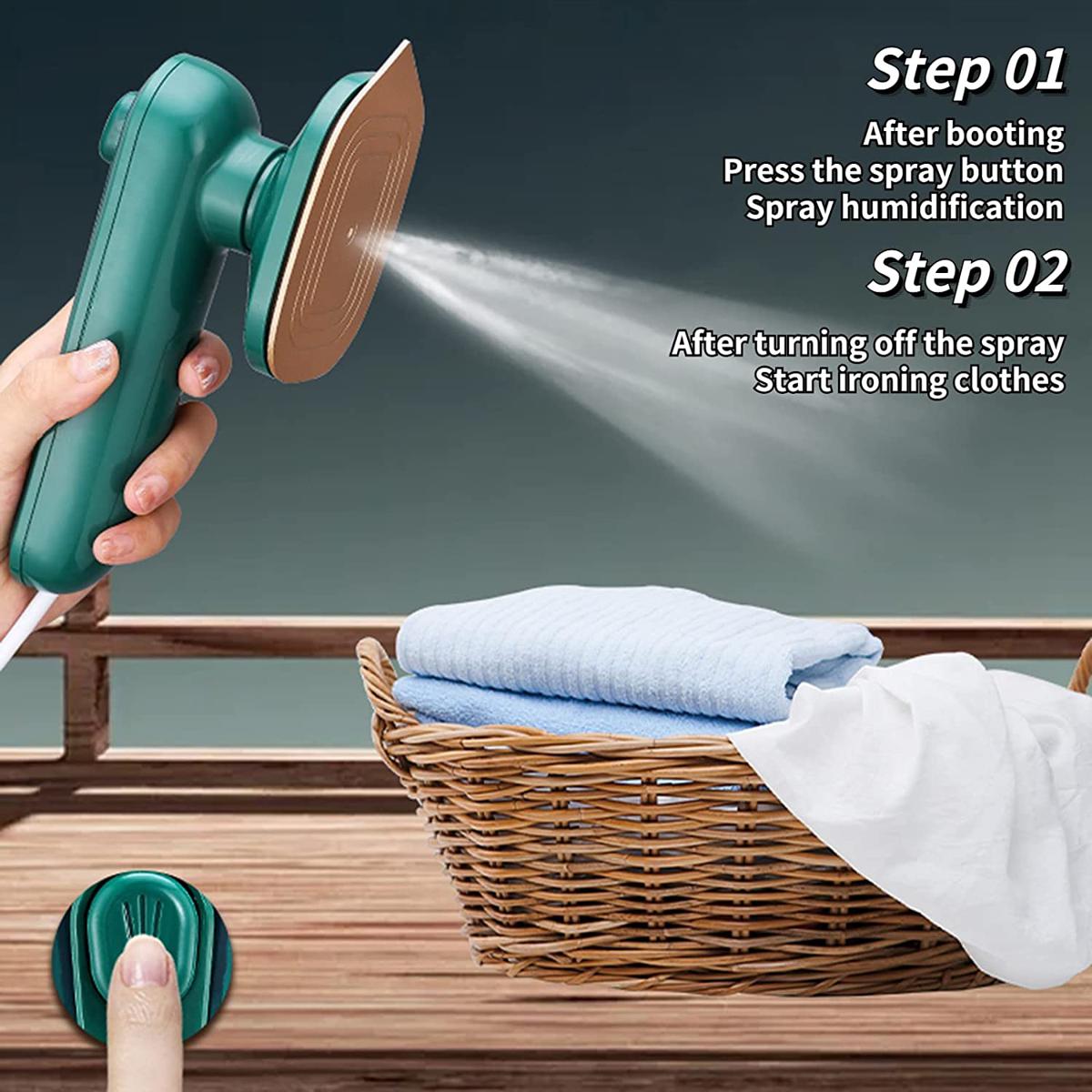 Professional Mini Steam Iron for Clothes | Portable Handheld Garment Steamer & Travel Iron
