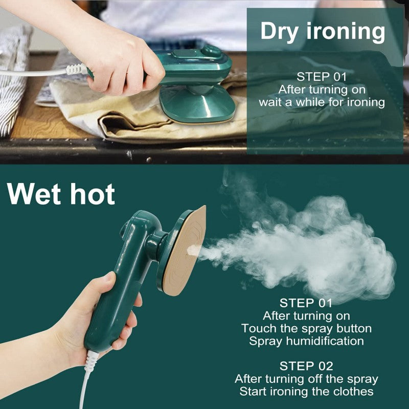 Professional Mini Steam Iron for Clothes | Portable Handheld Garment Steamer & Travel Iron