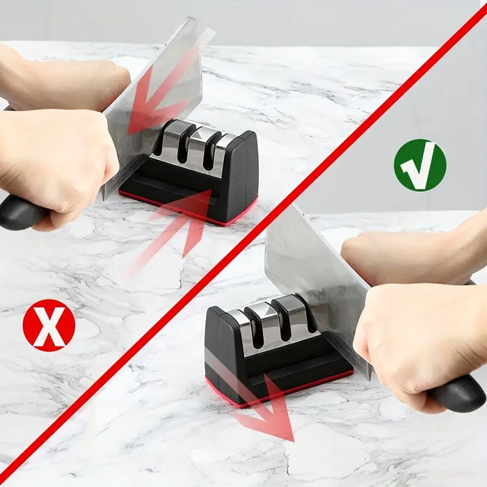 3-in-1 Knife Sharpener – Fast & Easy Blade Sharpening Tool