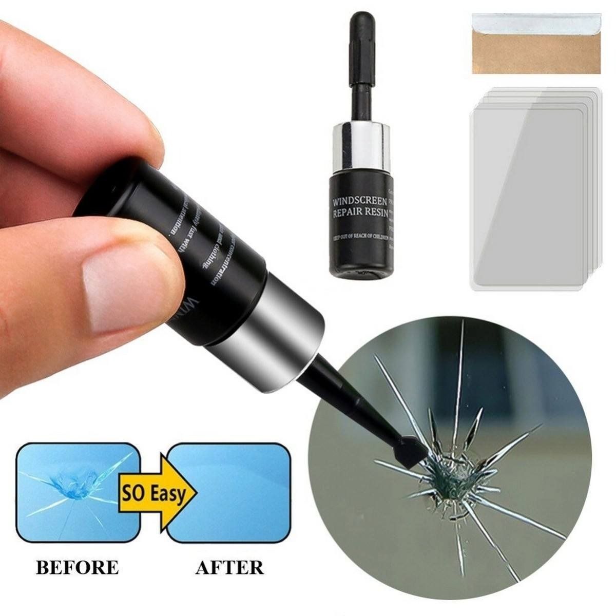 Windshield Repair Kit – DIY Car Glass Crack & Chip Repair