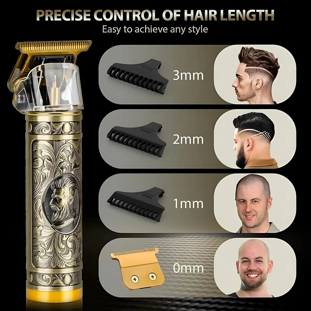 3 in 1Professional Cordless Hair Trimmer & Grooming Kit – Rechargeable Beard, Hair & Nose Trimmer with 3 Guide Combs